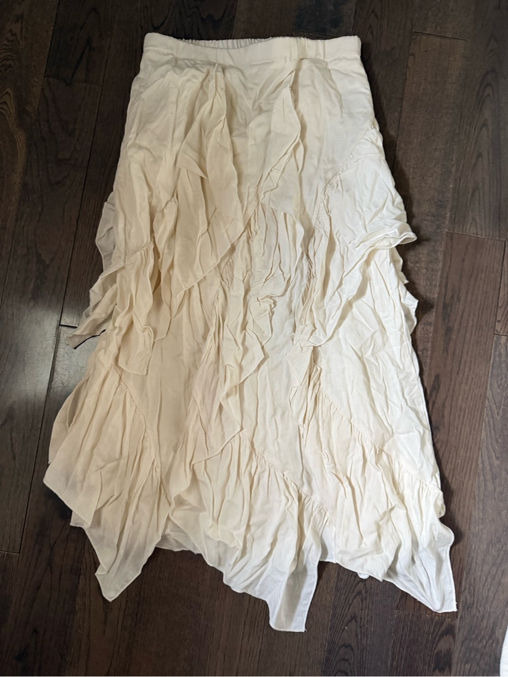 Women's Cream Ruffled Layered Skirt